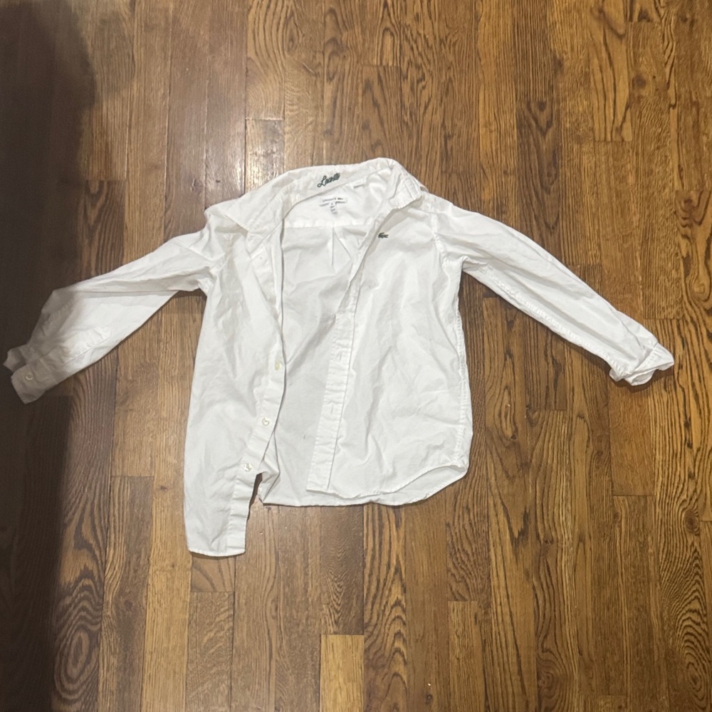 Lacoste White Casual Button Down Shirt